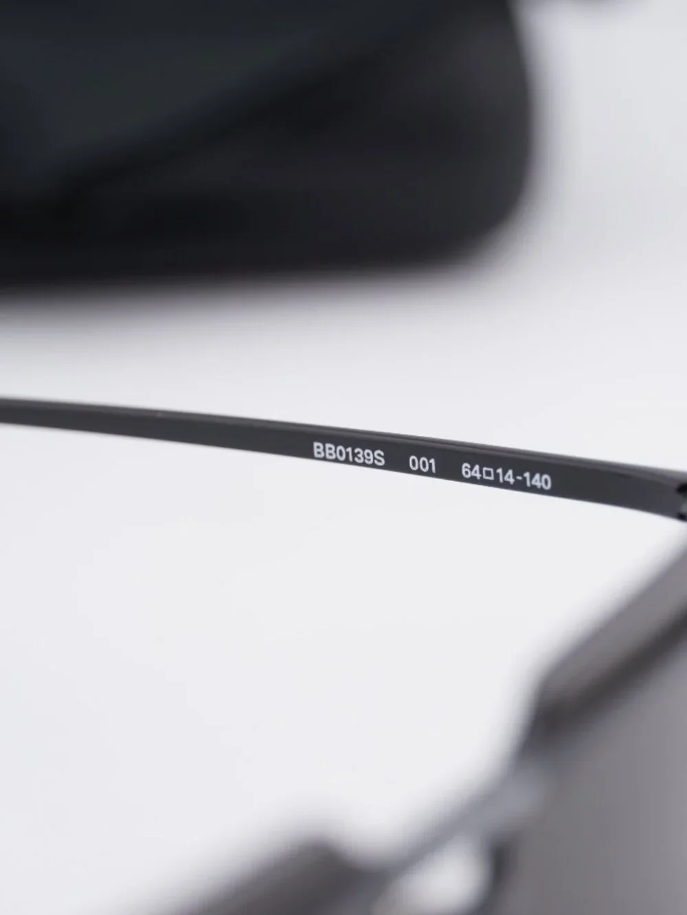 Balenciaga BB0139S 001 Rectangle Sunglasses - Black / Grey